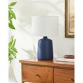 thumbnail image 3 of Livabliss Table Lamps, 16" Elio Traditional Bedside Nightstand Table Lamp for Bedroom Living Room Office, Navy Body with White Shade (16"H x 10"W x 10"D), 3 of 7