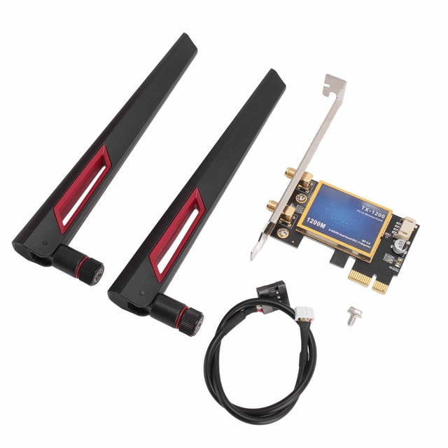 Carte WiFi PCI Express X1, Adaptateur PC 4.0 1200Mbps 7260AC 2.4GHz 5GHz avec Double Antenne 10dBi pour Ordinateur