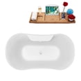 thumbnail image 3 of 60" Streamline N100WH-WH Soaking Clawfoot Tub and Tray With External Drain, 3 of 7