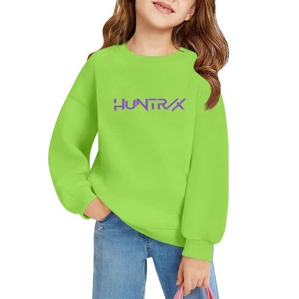 Moonsky Sudadera de cuello redondo Pop De-on - Sudadera de manga larga con estampado del cantante HUNTR/X - Sudadera de cuello redondo y manga larga para hombre y mujer Verde fluorescente 150