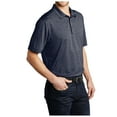 thumbnail image 4 of Yellow Rooster Mens Short Sleeve Shadow Stripe Polo Shirt River Blue Navy XS, 4 of 7