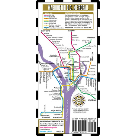 Streetwise washington dc metro map - laminated metro map of washington, dc - folded map: