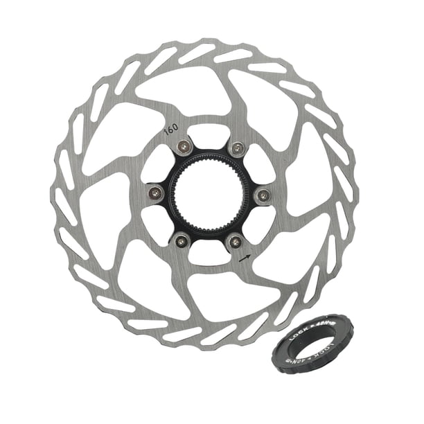Disco de freno central para bicicleta, rotor, disco de freno para bicicleta, espesor de 1,8 mm, fácil instalación, diseño hueco, piezas de repuesto 160mm