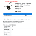 thumbnail image 2 of Rear Door Lock Actuator - Compatible with 2000 - 2007 Ford Focus Wagon 2001 2002 2003 2004 2005 2006, 2 of 2
