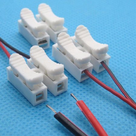 2p Spring Connector Wire No Welding No Screw For Led Strip Tube