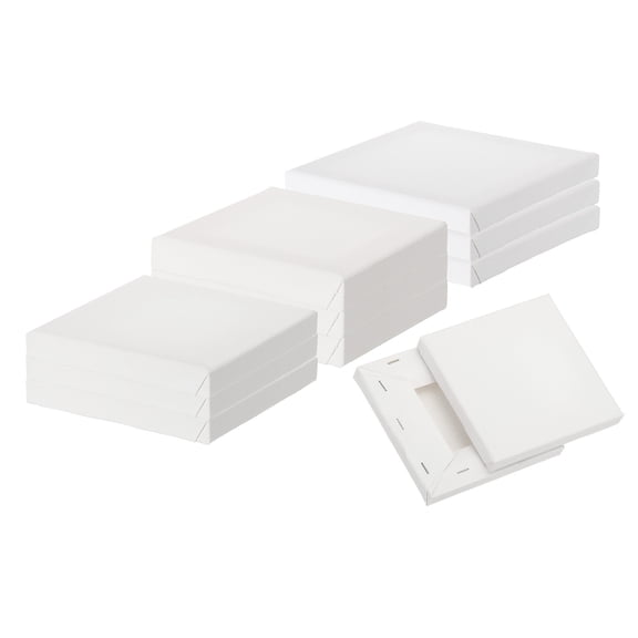 Uxcell Canvas for Painting, 12 Pack 4x4" 5x5" 6x6" Blank Cotton Canvas for Various Paints