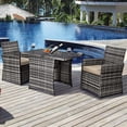 thumbnail image 1 of Costway 3PCS Outdoor Patio Rattan Wicker Furniture Set Armrest Sofa Cushion Mix Gary, 1 of 10
