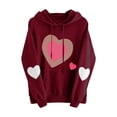 thumbnail image 2 of Tejiojio Womens Fall Clearance Long Sleeve Heart Pocket Hoodie Sweatshirt Jumper Pullover Tops Blouse, 2 of 2