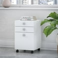 thumbnail image 6 of Home Square 3 Drawer Mobile Wood Filing Cabinet Set in Pure White (Ste of 2), 6 of 6