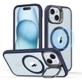 thumbnail image 1 of XUCP-for iPhone 15 Case, Compatible with MagSafe, Military-Grade Protective Case, Built-in Stash Stand Phone Case, Scratch-Resistant Back Cover, Classic Series, Clear Dark Blue, 1 of 4