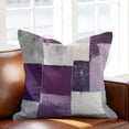 thumbnail image 2 of Abstract Color Block Throw Pillow Cover Purple Block Oil Painting Gradient Gray Cotton Linen Cushion Cover Throw Pillow Case with Invisible Zipper for Couch Sofa Bed Chair Car 20x20 Inch, 2 of 14