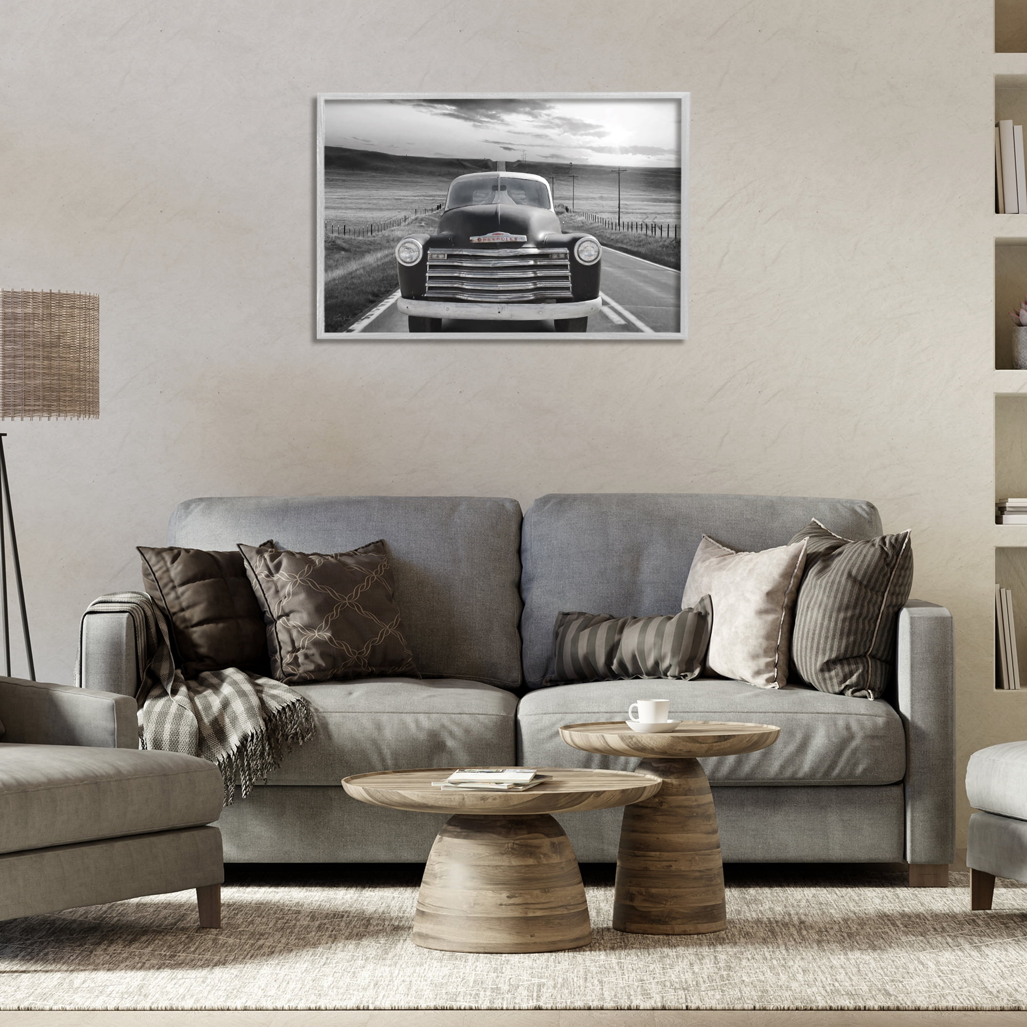 Stupell Industries Vintage Car Photography Transportation Photography Gray Framed Art Print Wall Art, 30 x 20