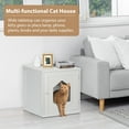 thumbnail image 3 of HomGarden 20'' White Cat Washroom Pet House Hidden Litter Box Enclosure & MDF Side Table 18lbs, 3 of 12