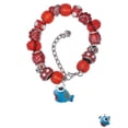thumbnail image 2 of Delight Jewelry Resin Blue Fish with Orange Stripes Red Paw Print Bead Bracelet, 7"+2", 2 of 4
