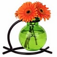 thumbnail image 2 of Couronne Co. Casablanca Trio Vase,  Recycled Floral Glass Vases for Centerpieces with Metal Stand - Table Top Decor for Home - 3.4 oz - Lime Green, 2 of 8