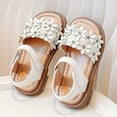 thumbnail image 7 of Toddler Sandals Girl Kids Toddler Girls Adjustable Sandals with Flower Design Lightweight Non- Sole Baby Sandals Beige 5.5 Years-6 Years, 7 of 7