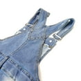 thumbnail image 4 of KIDSCOOL SPACE Little Big Girls Denim Shortalls, Stone Washed Soft Jeans Summer Shorts,Light Blue,11-12 Years, 4 of 6
