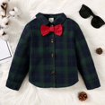 thumbnail image 2 of Kucnuzki 18 Months Baby Boy Winter Tops Baby Boy Coats 24 Months Long Sleeve Classic Plaid Prints Shirt Top Green, 2 of 6