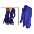 thumbnail image 4 of Cárdigan informal de manga larga para mujer, cárdigan de punto grueso con frente abierto, prendas de vestir Azul Oscuro XL Yuyangstore abrigo abrigo, 4 of 8