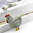 thumbnail image 5 of 2Pcs Rhinestones Keychain Ornament Chicken Key Holder Bag Charm for Women Girl Purse Backpacks Charm Key Chain Accessory, 5 of 8