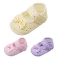 thumbnail image 2 of Baby First-Walking Shoes Girl Soft Sole Bowknot Floral Print Anti-Slip Casual Shoes for 0-18M, 2 of 7