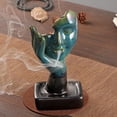 thumbnail image 3 of Cateissary Porta incienso Buddha Turquoise Decor Impresionante cerámica Fácil de limpiar Prácticas de meditación relajantes Quemador De Aromaterapia y Aceites Esenciales, 3 of 6