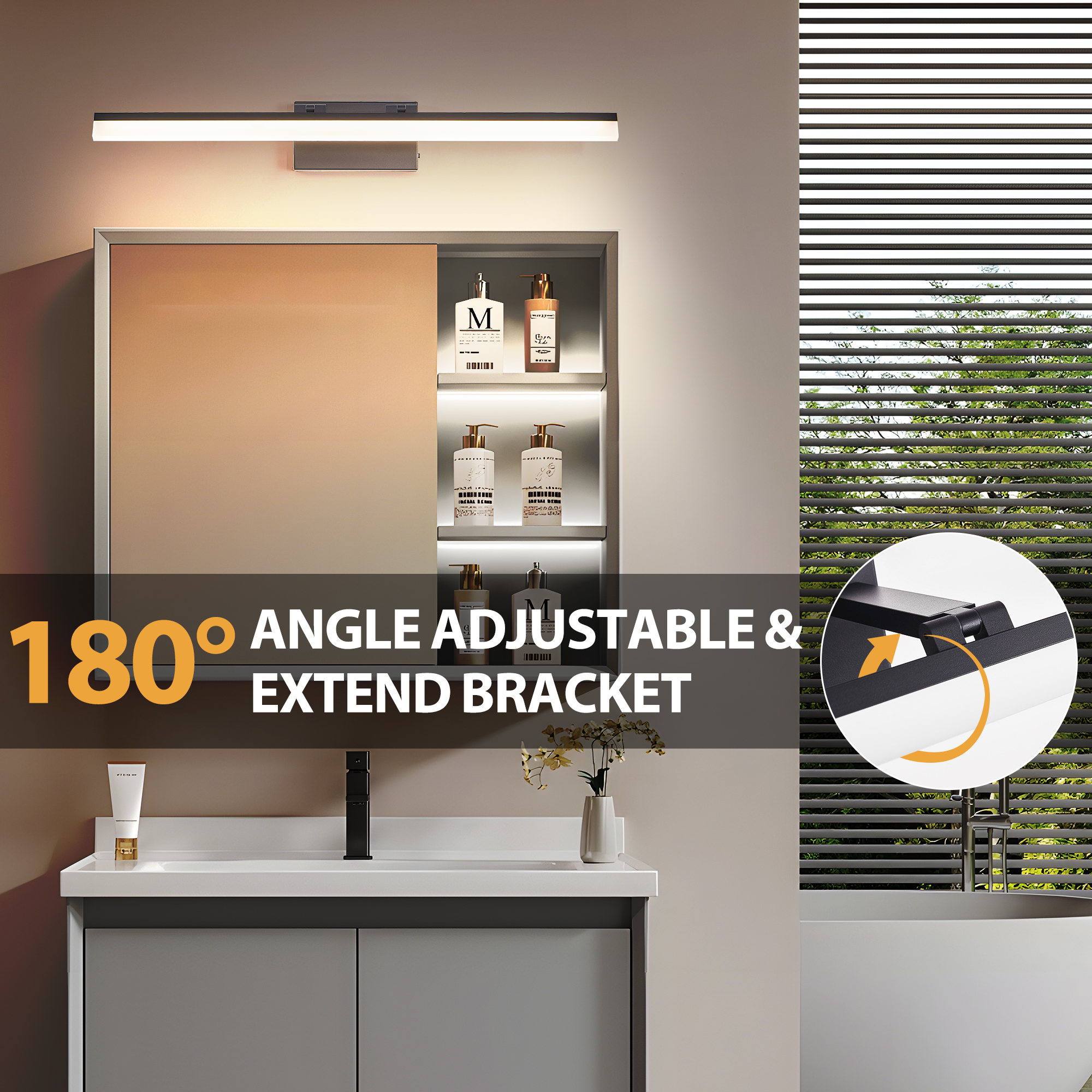 Holaki 32 in. W Modern LED Bathroom Vanity Light – 5 CCT Wall Light for Mirror, Dressing Room or Sink Area