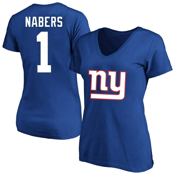 Women's Fanatics Malik Nabers Royal New York Giants Plus Size Name & Number T-Shirt