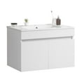 thumbnail image 3 of Wall Mounted Bathroom Vanity with White Ceramic Basin & 2 Soft Close Doors White - 24" L, 3 of 5