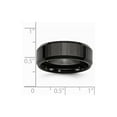 thumbnail image 6 of Ceramic Ring Band Wedding Beveled Edge, Black Faceted 8mm Polished, 6 of 6