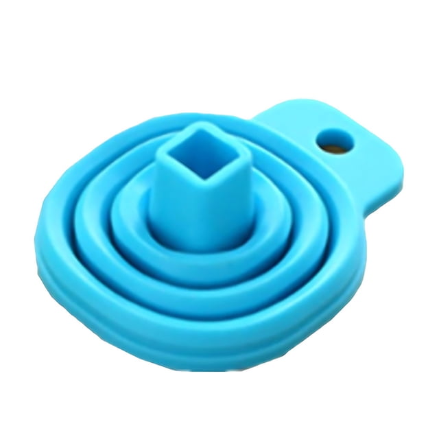 Injueey Embudo de silicona plegable telescópico de cuello largo – Kitchen Companion Stain azul Type1 NO1