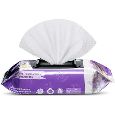 100 WIPES Plant-Based Gentle Pet Wipes Cleaning Deodorizing-Fresh Rose Scent