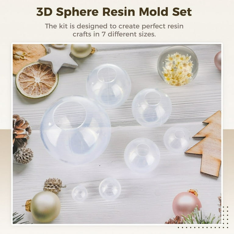 Set of 6 Square Ball Candle Silicone Molds DIY Resin & Soap Making Crafts 
