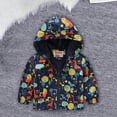 thumbnail image 2 of Coerni Baby Boys Windbreaker Hooded Jacket Kids Cute Waterproof Outwear Lightweight Print Raincoats Zip Up Button Down Coat, 2 of 9