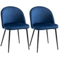 thumbnail image 1 of HOMCOM Ensemble de 2 Chaises de Salle à Manger, Chaise Latérale à Dossier Mi-Haut avec Revêtement Toucher Velours, 1 of 10