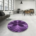 thumbnail image 3 of Ahgly Company Indoor Round Patterned Dark Purple Area Rugs, 8' Round, 3 of 6