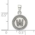 thumbnail image 3 of 925 Sterling Silver Dainty Letter W Initial Name Monogram Circle Necklace Charm Pendant, 3 of 8