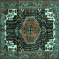 thumbnail image 1 of Ahgly Company Indoor Square Persian Turquoise Blue Traditional Area Rugs, 7' Square, 1 of 4