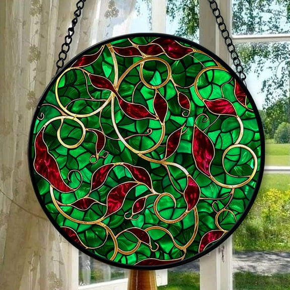 Gothic Stained Glass Window Hanging Suncatcher, Cat Lovers Decor, Christmas for Animal Lovers and Friends, Stained Glass Ornament 2025, Holiday Decoration, Seasonal Keepsake Gift,
