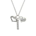 thumbnail image 2 of Delight Jewelry Silvertone Heart with 3 AB Crystals - Friends Family Love Always My Mother Bar Zoe Necklace, 2 of 4