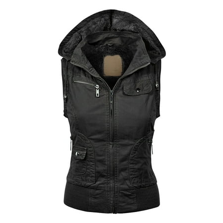 Inner Vent - MBJ Womens Inner Fleece Zip Up Hoodie Vest