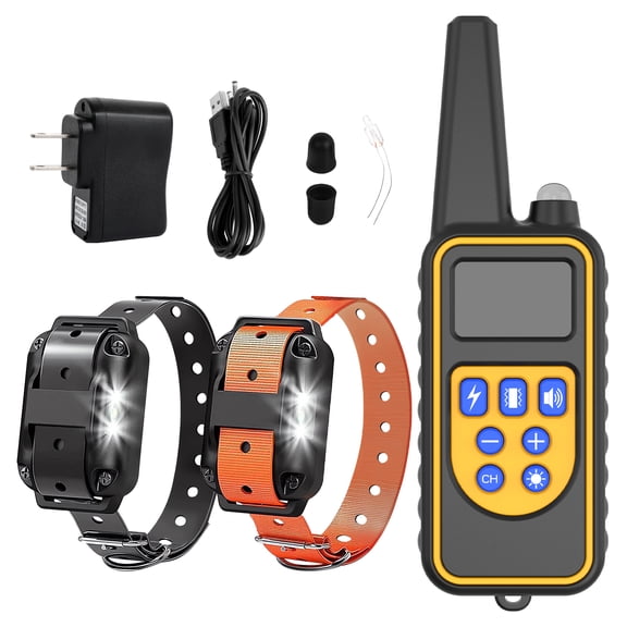 Dog Training Collars for 2 Dogs, with Remote 880yards, 4 Modes with Beep, Vibration, Shock, Light, Electric Training Collar Set for Small Medium Large Dogs