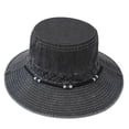thumbnail image 3 of Fewfanhot Vintage Washed Cotton Boonie Hat, Wide Brim UPF Outdoor Bucket Hat with Decorative Band for Fishing Hiking Gardening, 3 of 3