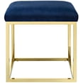 thumbnail image 3 of Modway Anticipate Velvet & Stainless Steel Ottoman in Gold and Navy, 3 of 3