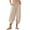 Khaki, variant on Women's Summer Harem Pants Drawstring High Waisted Baggy Pants Casual Harem Trouser Slacks with Pockets