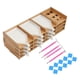 thumbnail image 1 of Bandejas organizadoras de accesorios, kits de suministros de arte, soporte de madera para manualidades. 12 bandejas, 1 of 8
