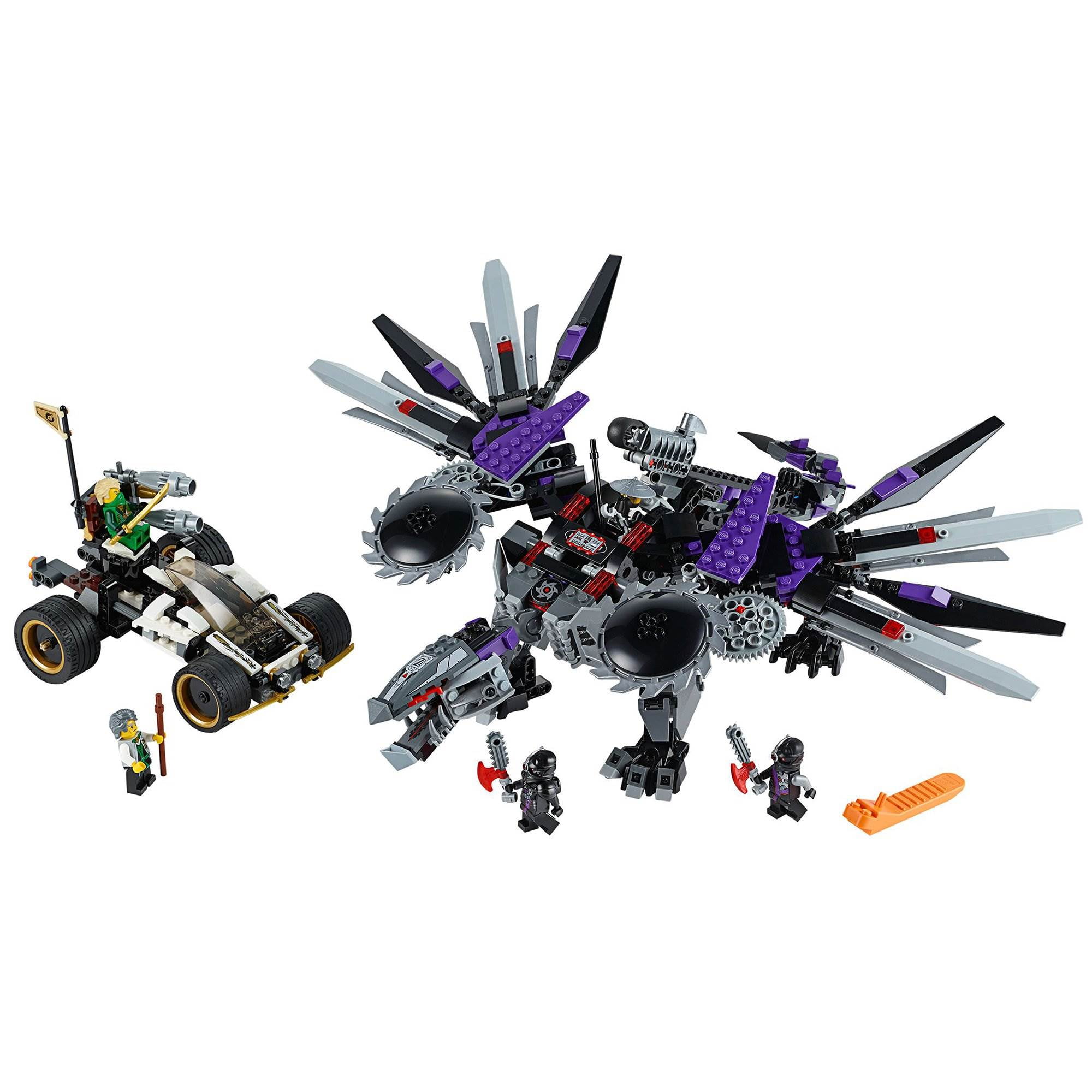 LEGO Ninjago Nindroid MechDragon and Nya s Car with 5 Minifigures Set 70725 Walmart