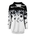 thumbnail image 4 of Pntutb Mujeres Moda Casual tops Manga Larga Impreso Cuello Alto Suelto Cremallera Pullover Sudaderas Pntutb Pntutb-276, 4 of 5