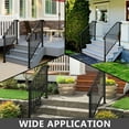 SamyoHome Matte Black Wrought Iron Handrail, 3 or 4 Steps Outdoor