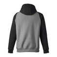 thumbnail image 5 of Team 365 TT96CB Unisex Zone HydroSport Heavyweight Colorblock Hooded Sweatshirt-DK GRY HTHR/ BLK-L, 5 of 6